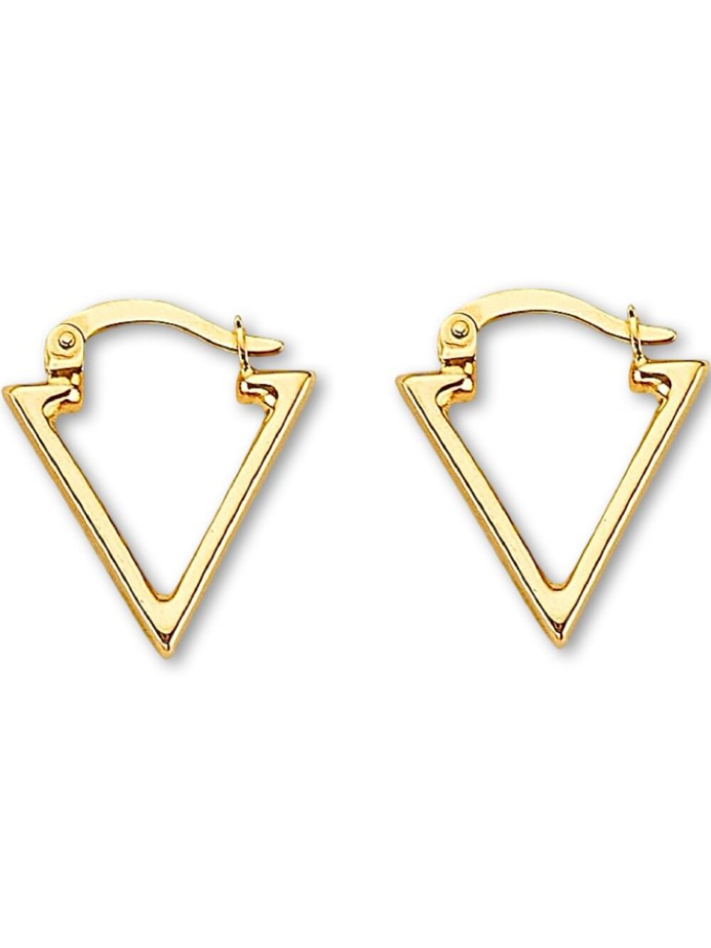 14K Gold Triangle Hoop Earrings | Modern Minimalist Jewelry By Tehrani Jewelry